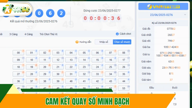Cam kết quay số minh bạch