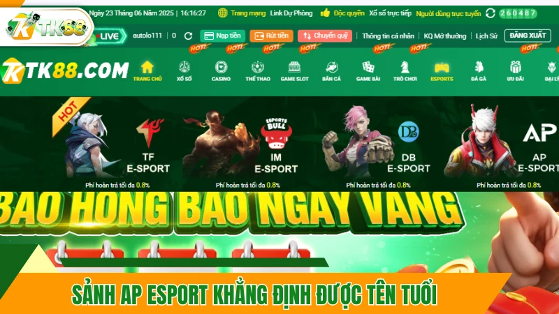 Sảnh AP Esport khẳng định được tên tuổi